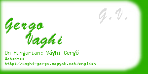gergo vaghi business card